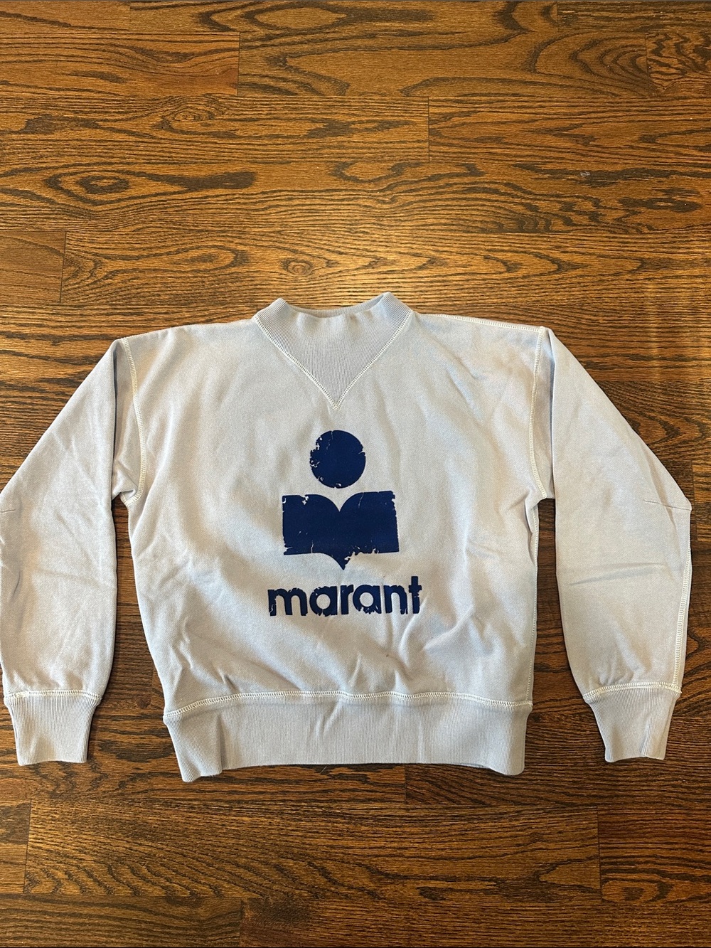NWOT Isabel Marant Cream Crew Sweatshirt with Navy Logo